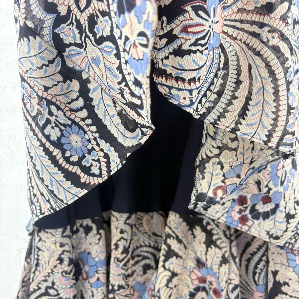 Chaps Chiffon Paisley Print Asymmetrical Skirt Sz Large 34” Waist VTG 90s Y2K - Picture 5 of 8